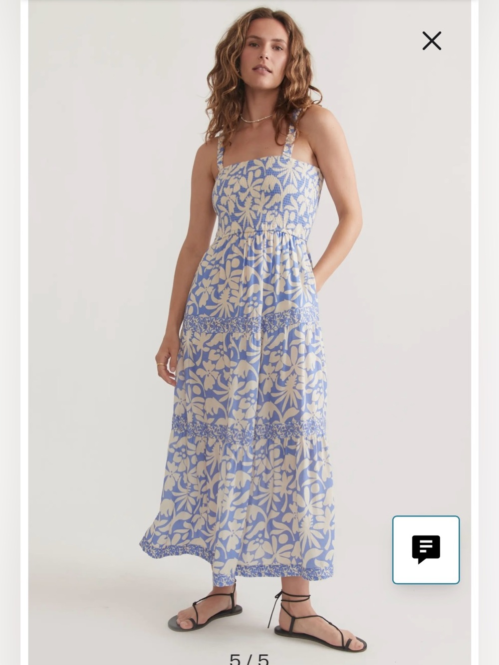 Marine Layer Selene Smocked Maxi Dress - EUC